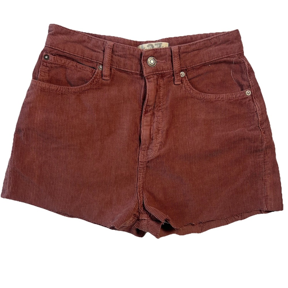 WE THE FREE People Corduroy Cut-Off Shorts Mauve Boho Festival Hippie Size W27